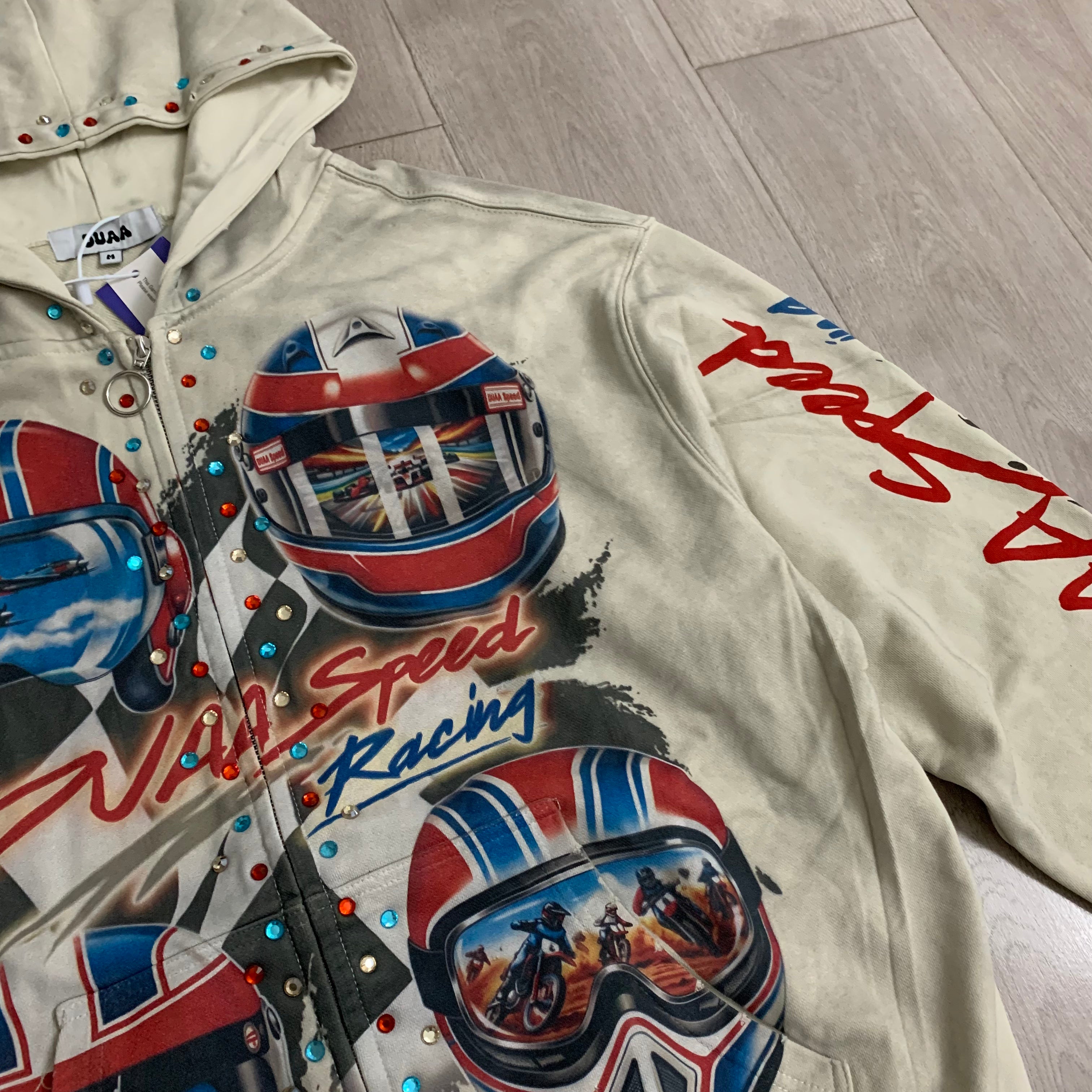 Sudadera 'Racing Speed' con Pedrería - Edición Streetwear Premium