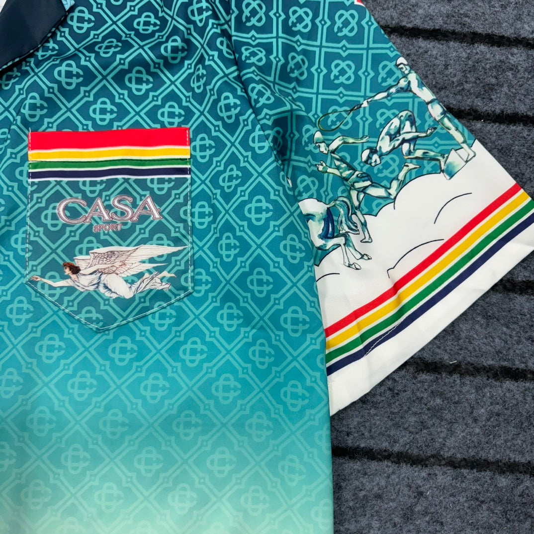Camisa 'Sport Heritage' con Estampado Artístico - Edición Resort Luxe