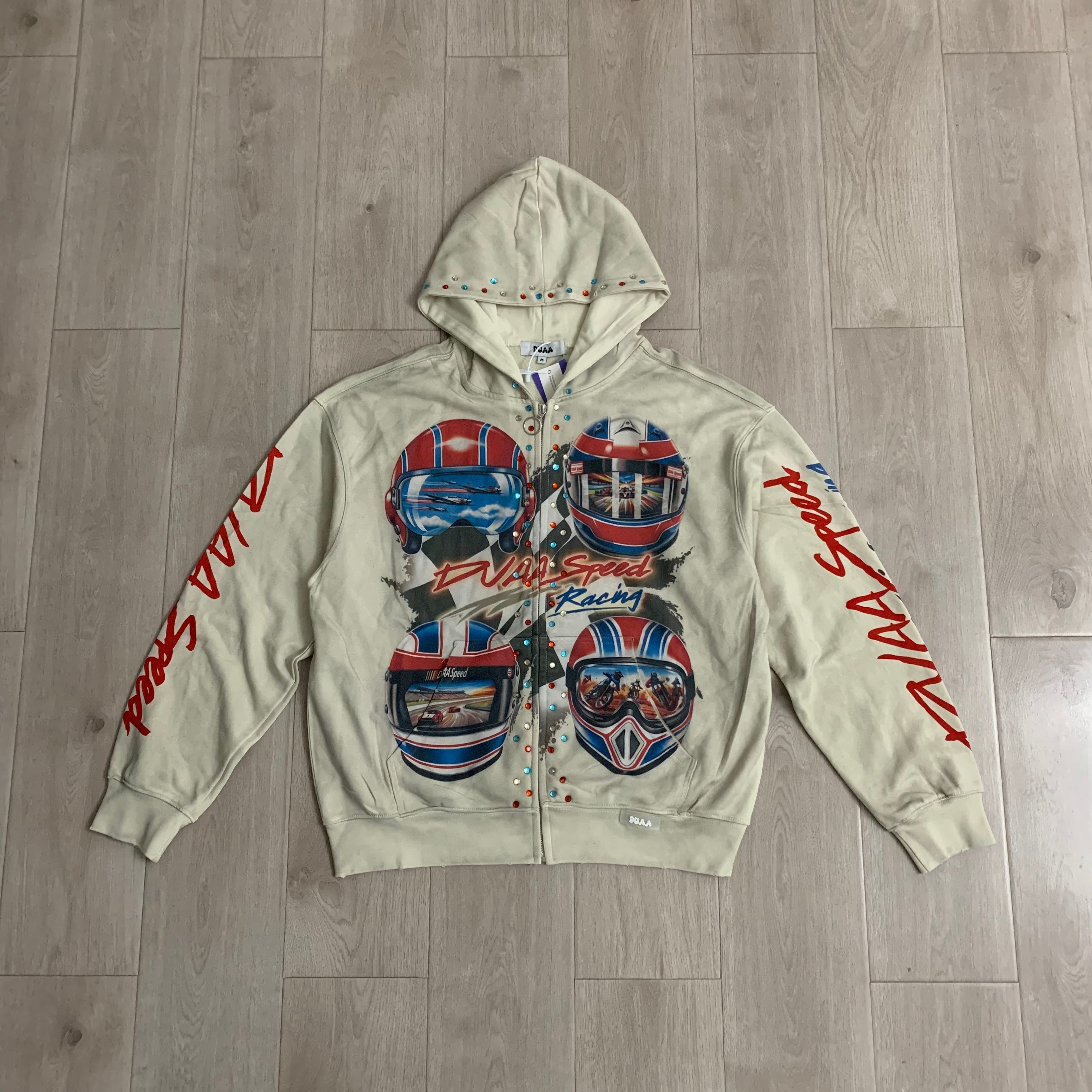 Sudadera 'Racing Speed' con Pedrería - Edición Streetwear Premium