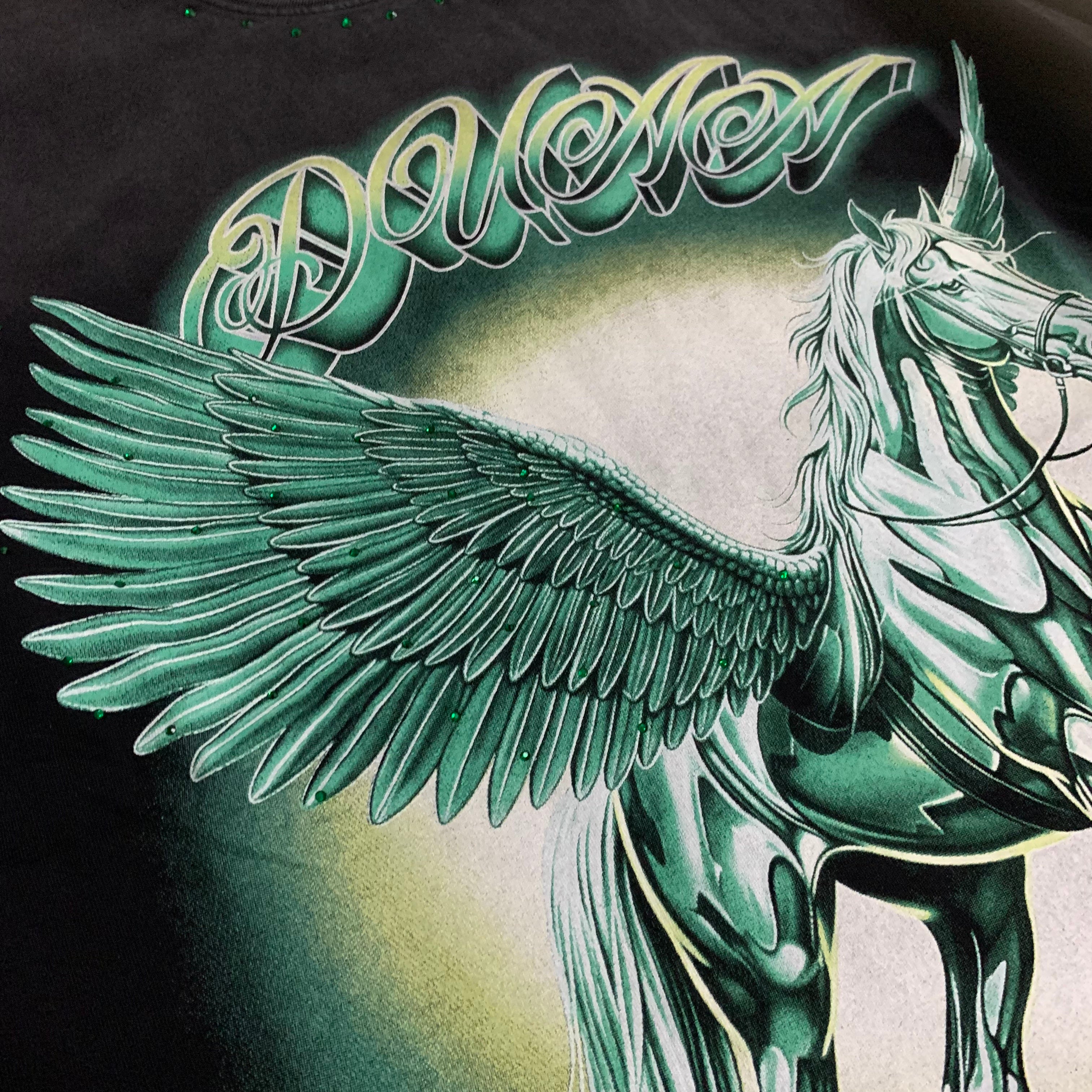 Camiseta Manga Larga Gráfica 'Pegasus Vision' con Pedrería - Edición Streetwear