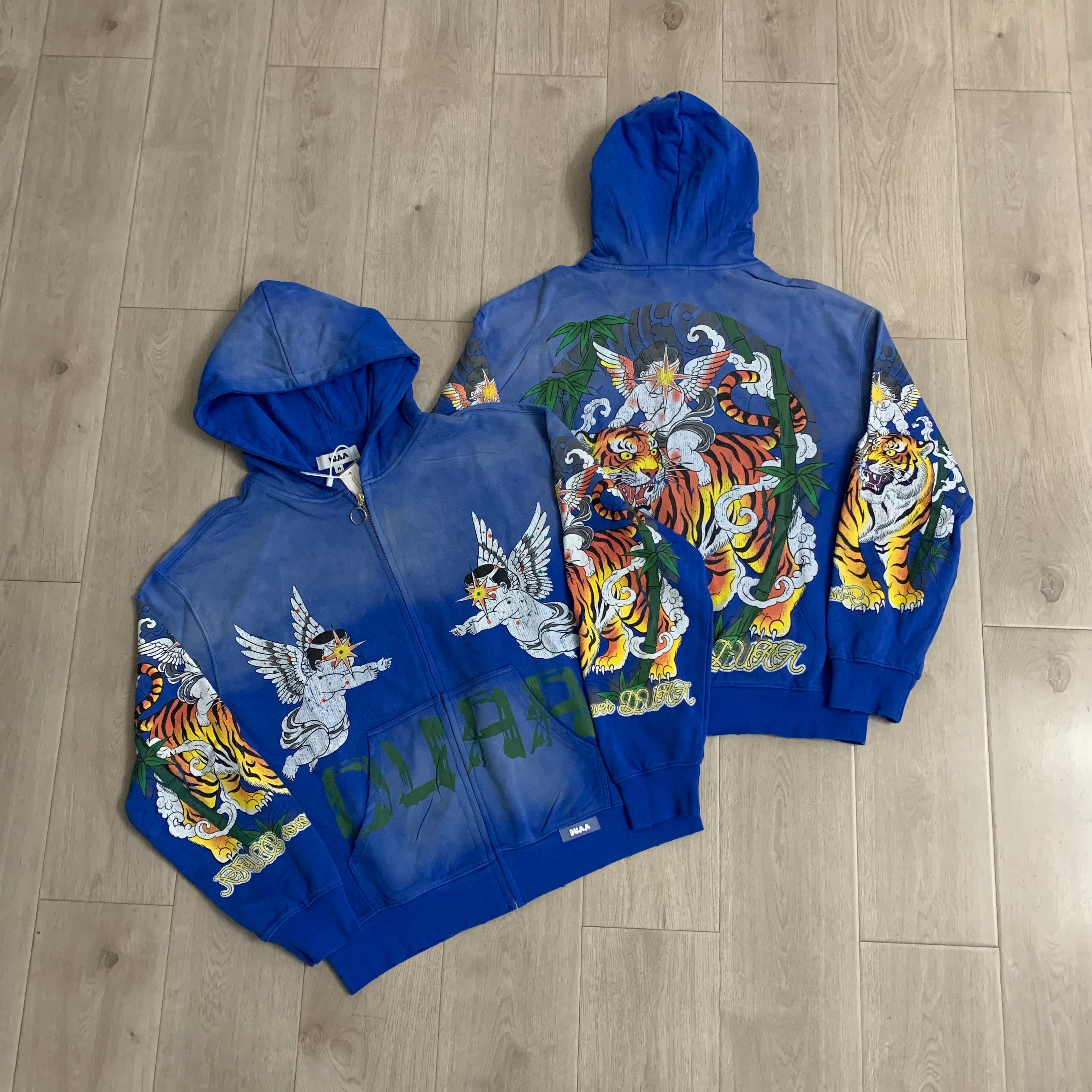 Sudadera 'Angel & Tiger' Zip-Up - Edición Streetwear Artística