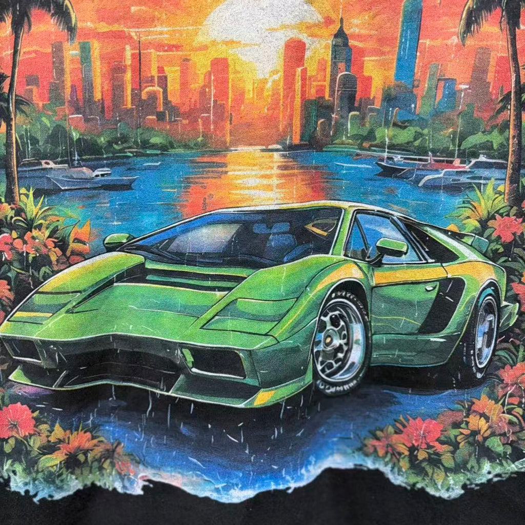 Camiseta Oversize 'Supercar Paradise' - Edición Streetwear Vintage