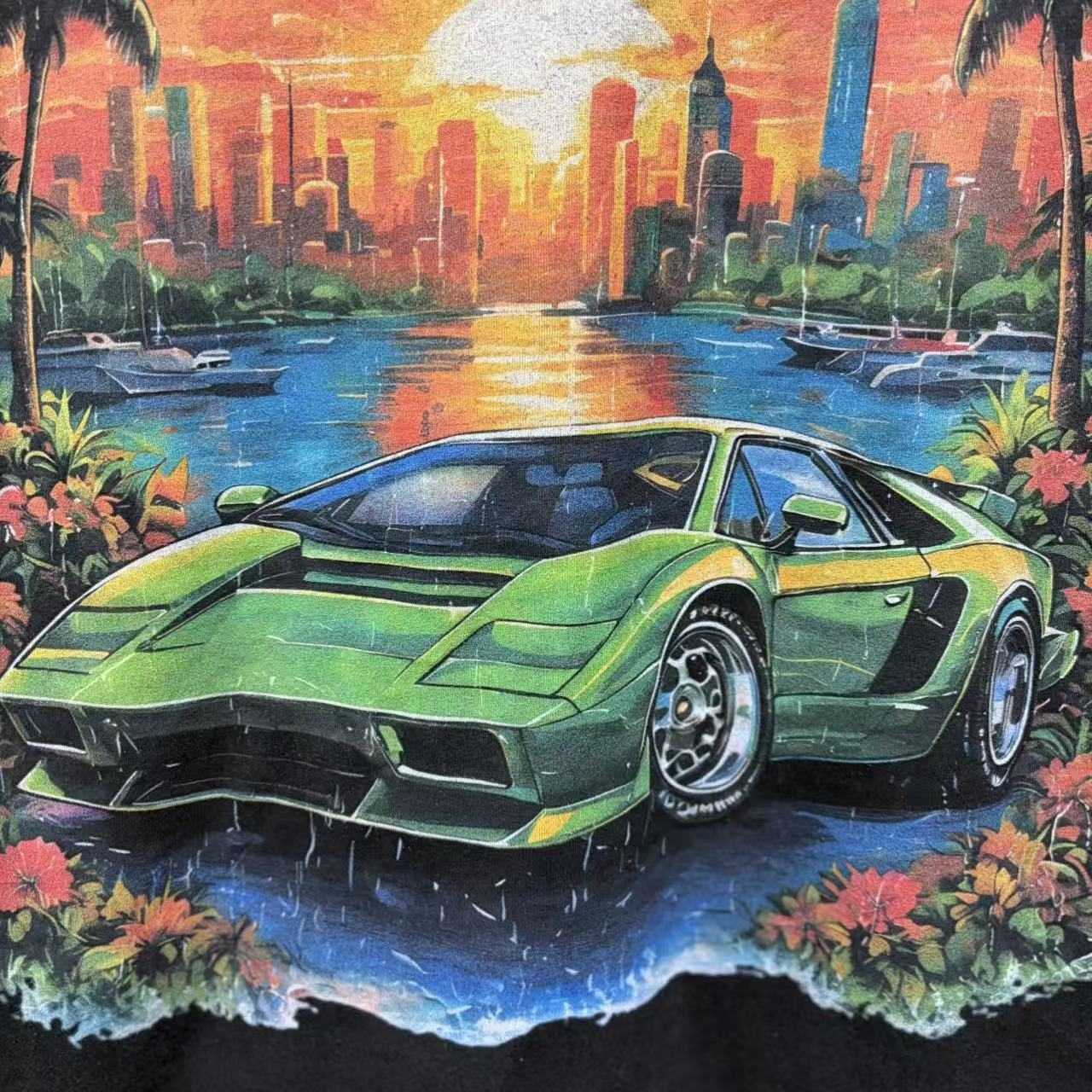 Camiseta Oversize 'Supercar Paradise' - Edición Streetwear Vintage
