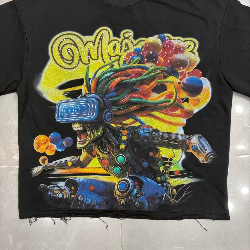 Camiseta Oversize 'Cyber-Vision' - Edición Streetwear Futurista