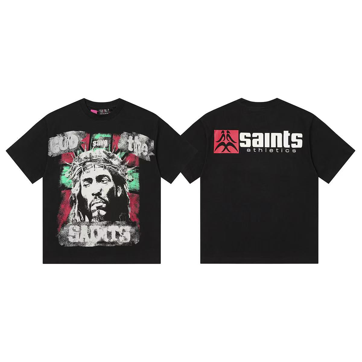 Camiseta Oversize Gráfica 'Saint & Sinner' - Edición Streetwear de Alto Impacto