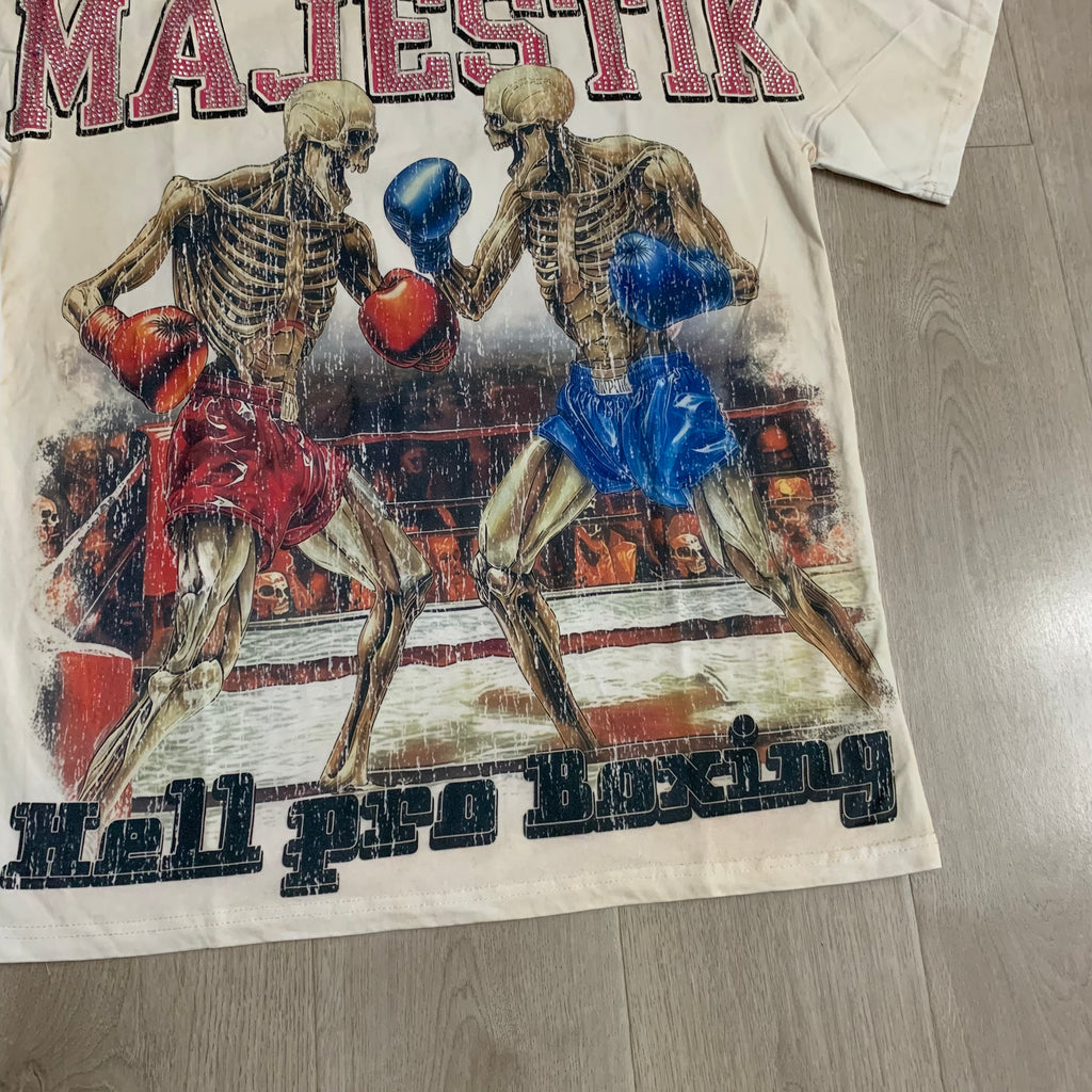 Camiseta Oversize 'Skeleton Boxing' - Edición Streetwear Vintage