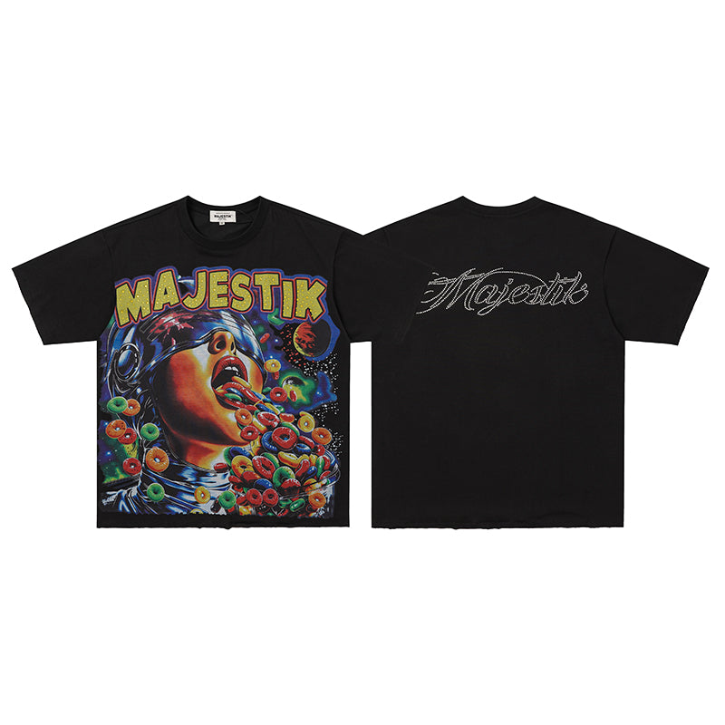 Camiseta Oversize 'Cosmic Cereal' - Edición Streetwear Gráfica