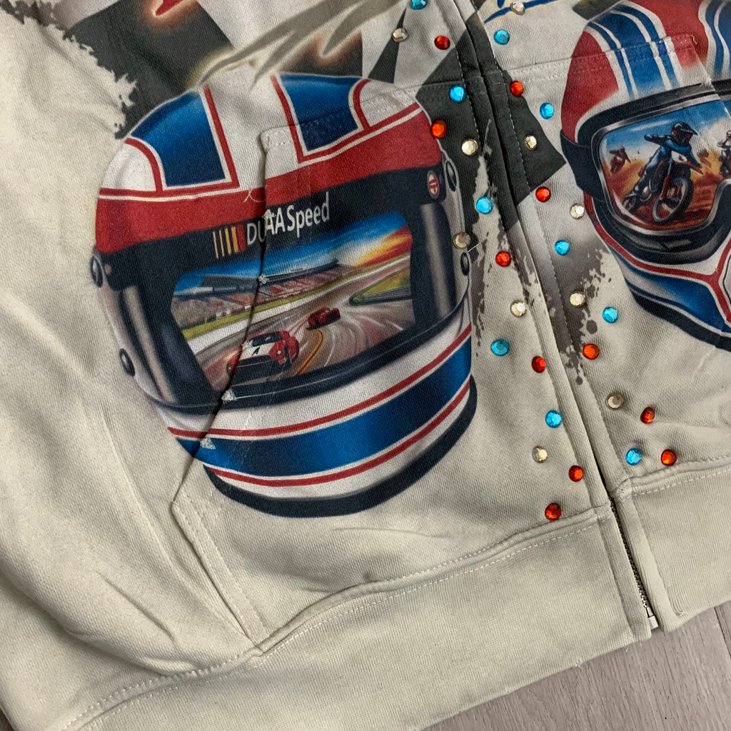 Sudadera 'Racing Speed' con Pedrería - Edición Streetwear Premium
