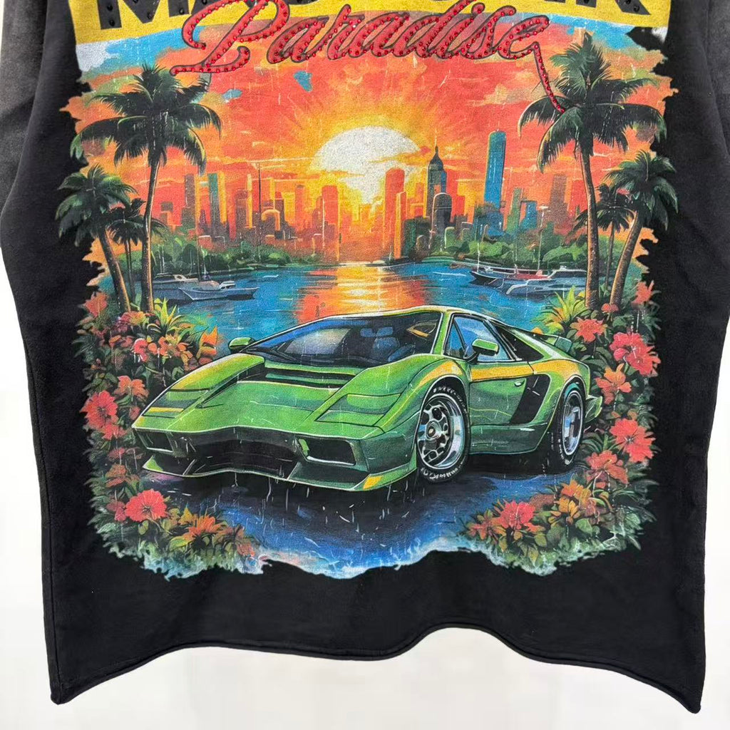 Camiseta Oversize 'Supercar Paradise' - Edición Streetwear Vintage
