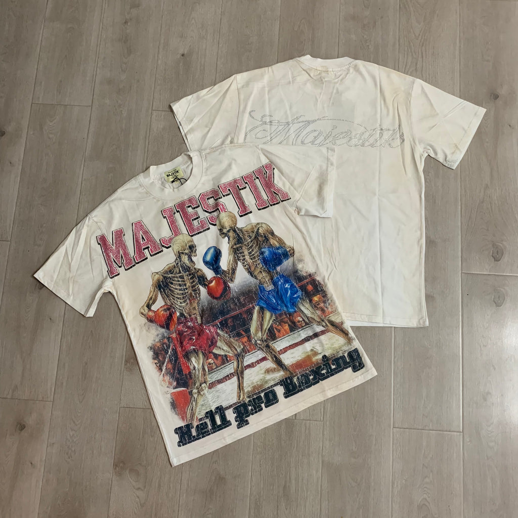 Camiseta Oversize 'Skeleton Boxing' - Edición Streetwear Vintage