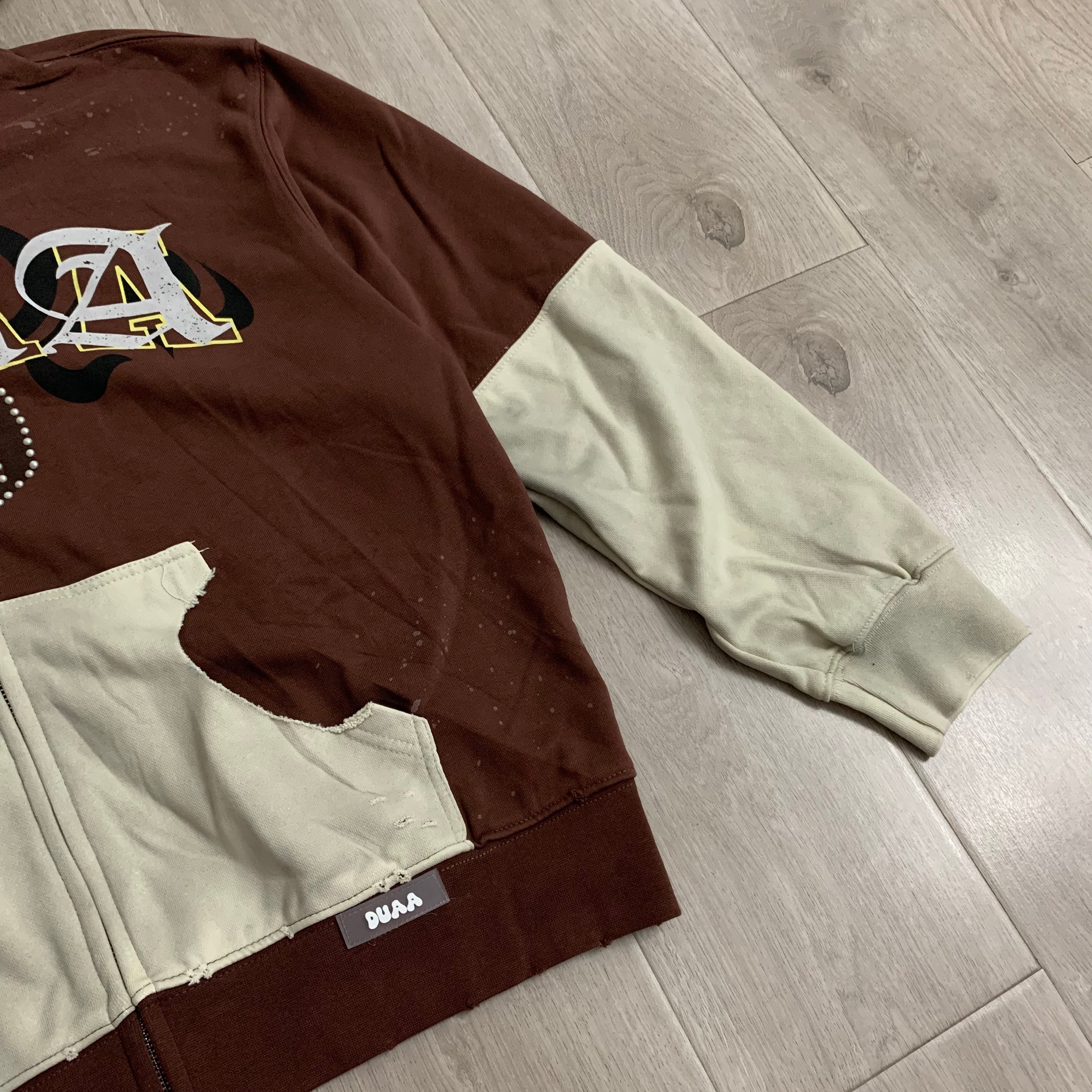 Sudadera DUAA 'Two-Tone Rhinestone' Zip-Up - Edición Streetwear Premium
