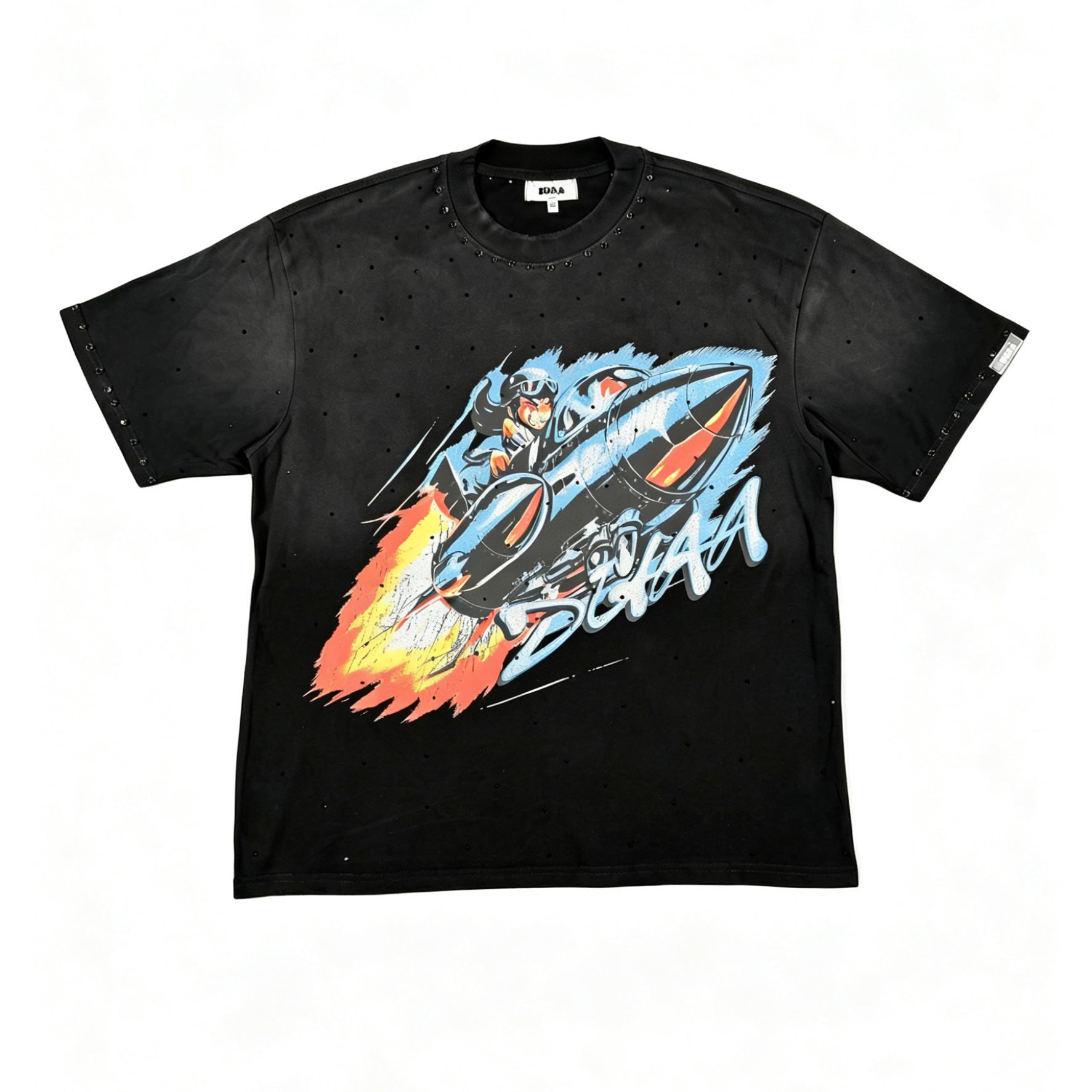 Camiseta Oversize 'Jet Fighter' con Estoperoles - Edición Streetwear Premium