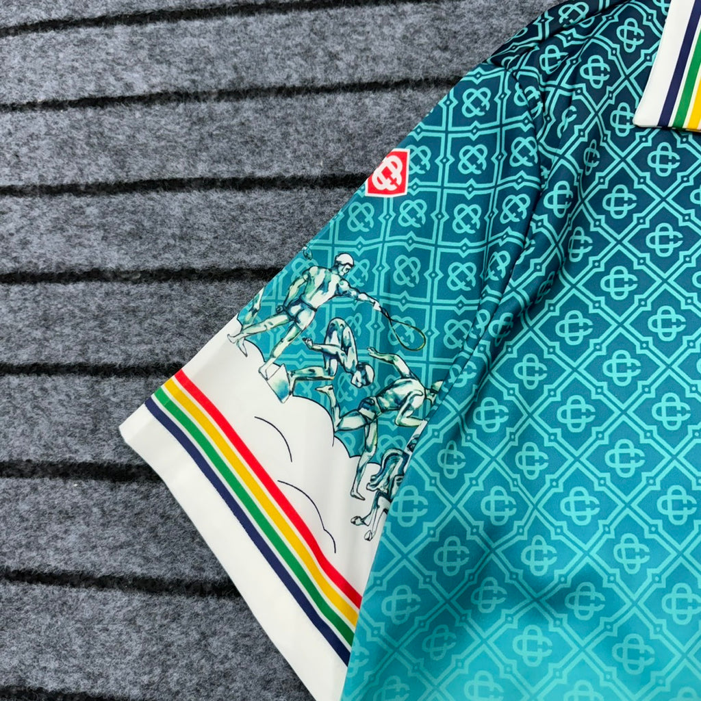 Camisa 'Sport Heritage' con Estampado Artístico - Edición Resort Luxe