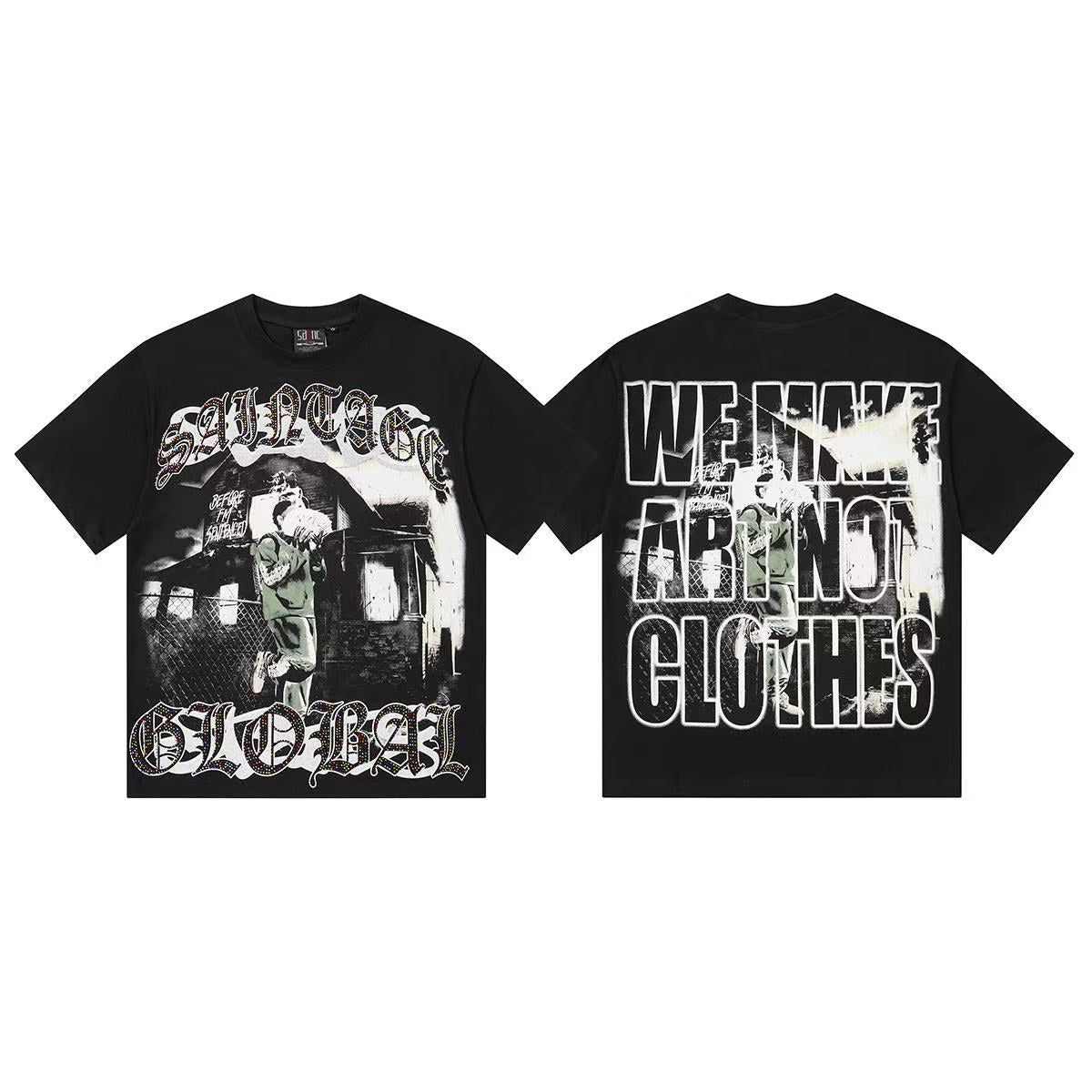 Camiseta Oversize Gráfica 'Saint & Sinner' - Edición Streetwear de Alto Impacto