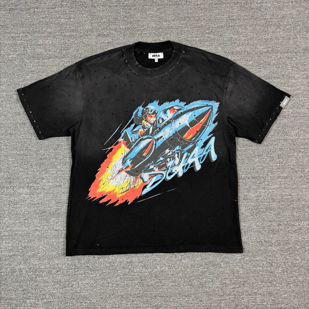 Camiseta Oversize 'Jet Fighter' con Estoperoles - Edición Streetwear Premium