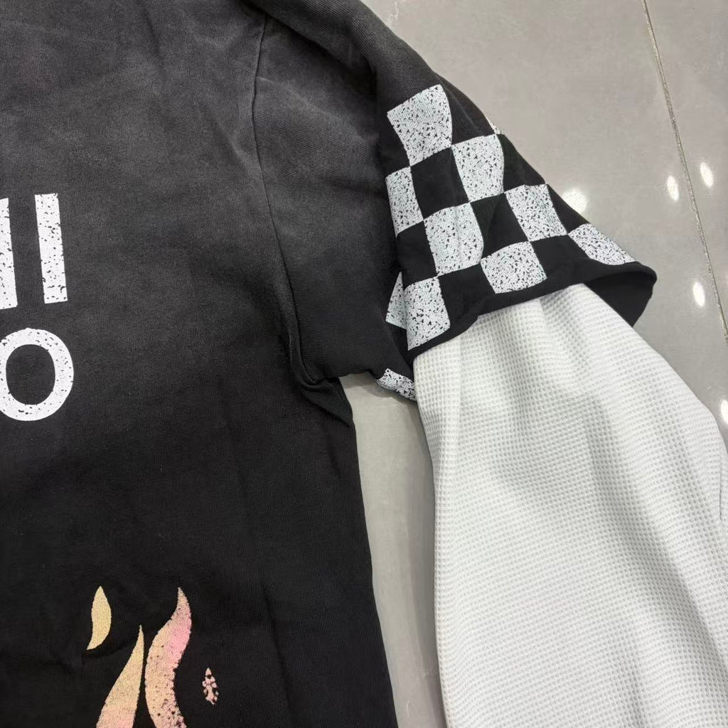 Camiseta 'Flame Graphic' de Manga Larga - Edición Streetwear Híbrida