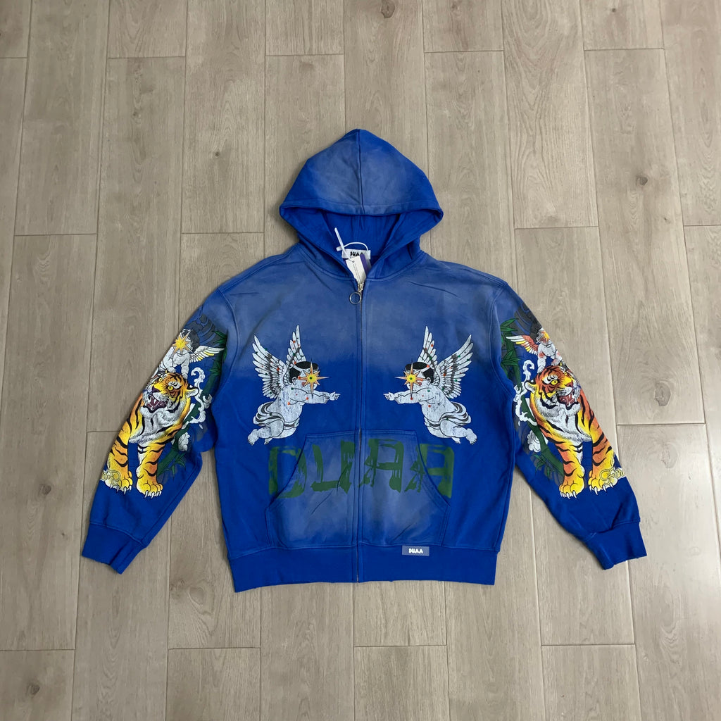 Sudadera 'Angel & Tiger' Zip-Up - Edición Streetwear Artística
