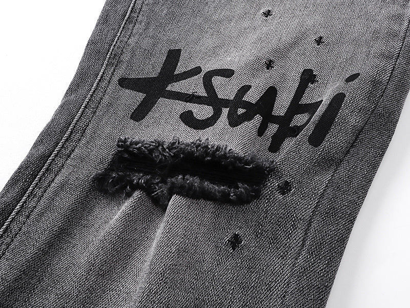 Jeans Denim 'Distressed Grey' - Edición Streetwear Urbano