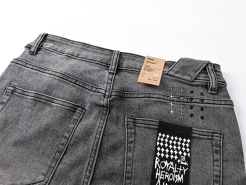 Jeans Denim 'Distressed Grey' - Edición Streetwear Urbano