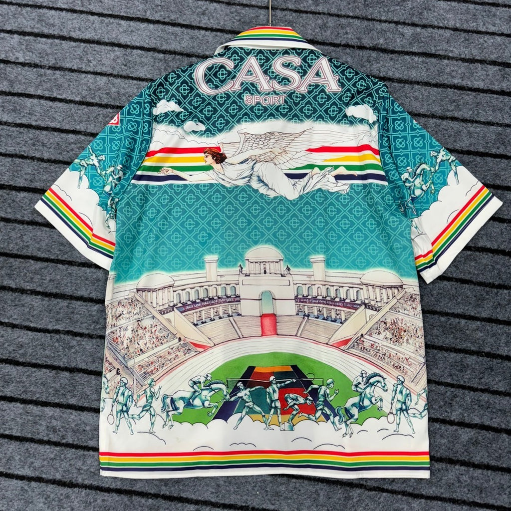 Camisa 'Sport Heritage' con Estampado Artístico - Edición Resort Luxe