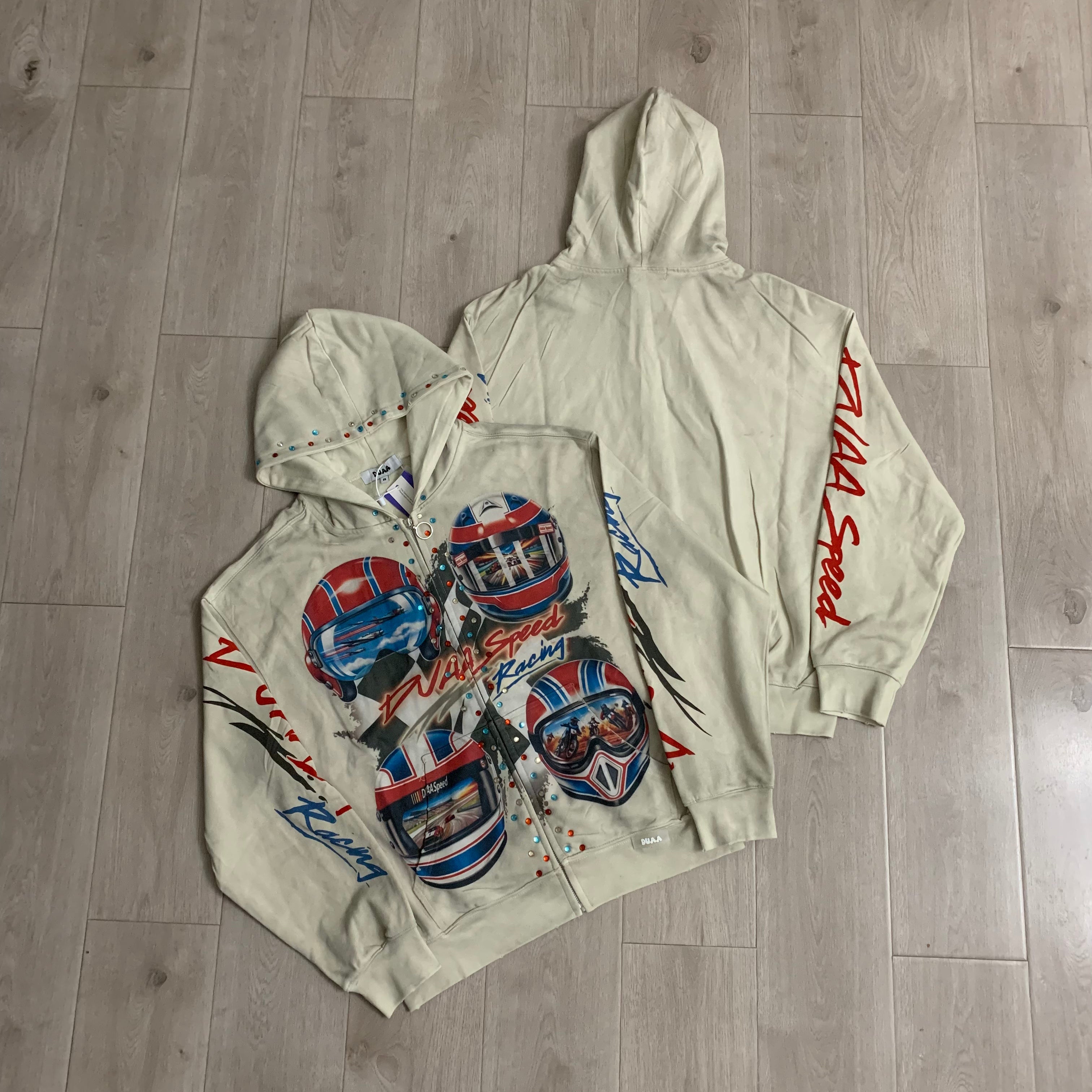 Sudadera 'Racing Speed' con Pedrería - Edición Streetwear Premium