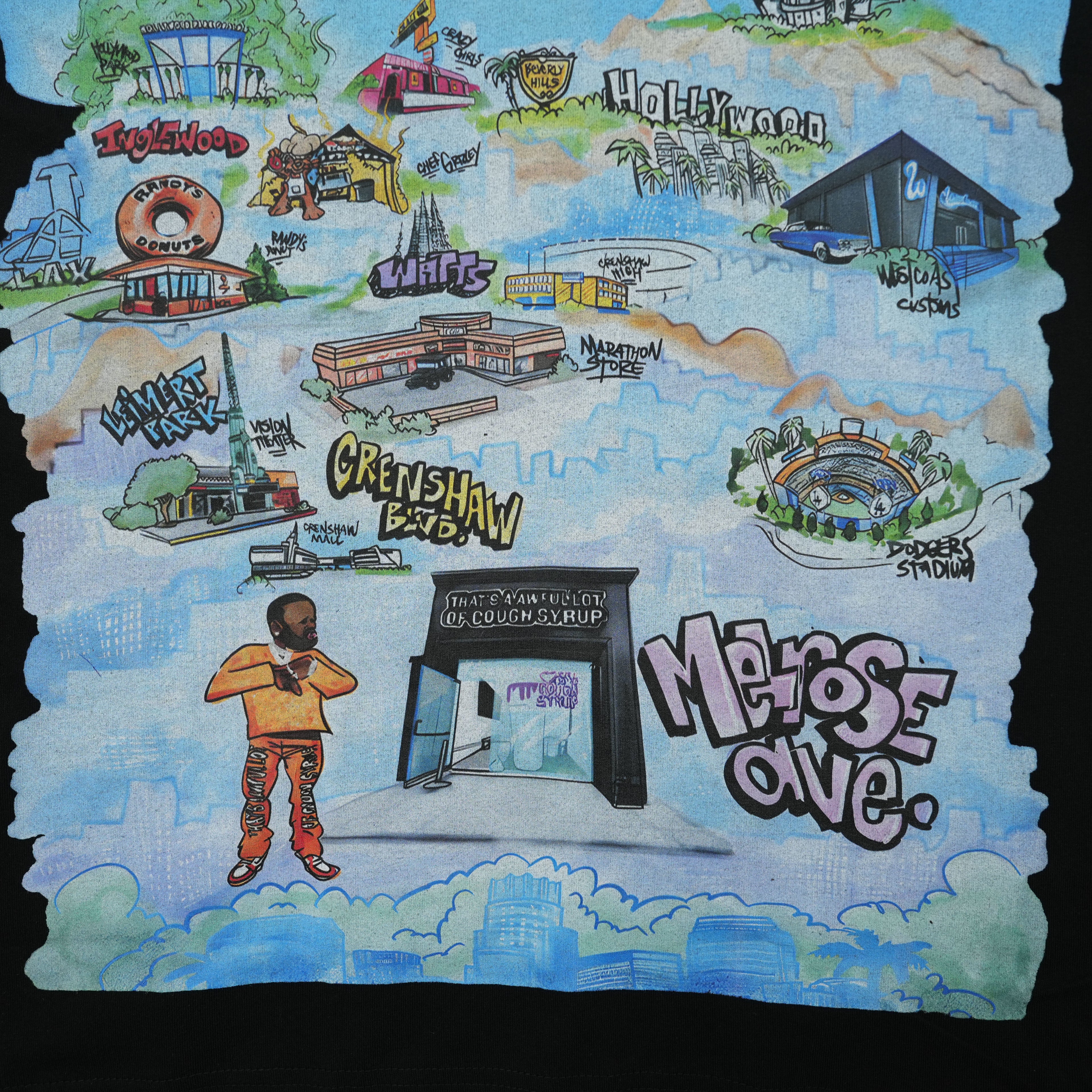 Camiseta Rolling Loud – Mapa Ilustrado de Los Ángeles