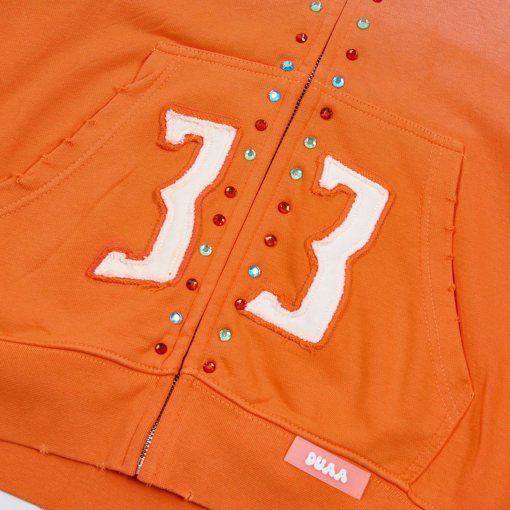 Sudaderas con capucha y cierre completo "DUAA 33" con detalles de tachuelas