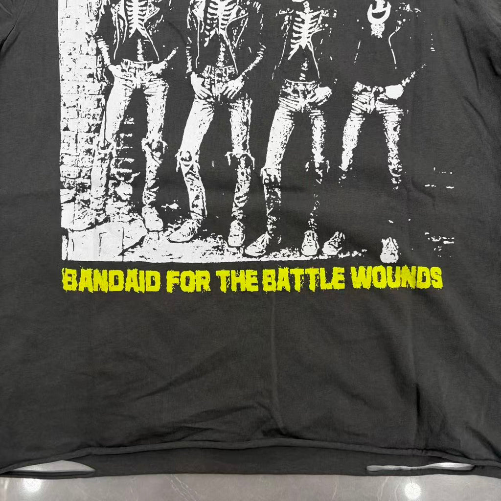 Camiseta Oversize RoughPlay "Battle For" – Gris Lavado Vintage