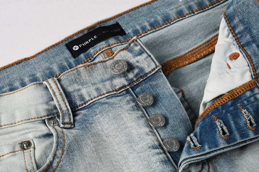 Jeans Purple Brand – Lavado Claro con Roturas