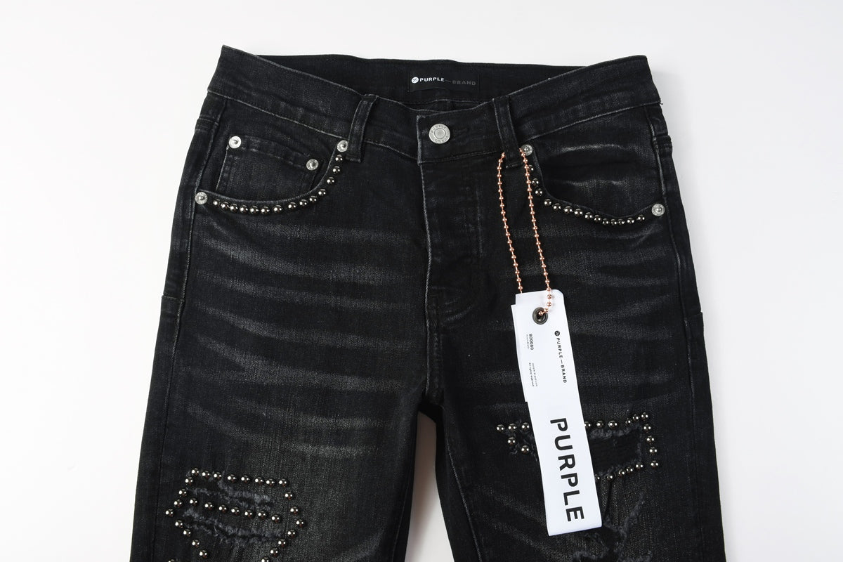 Jeans Negro Desgastado – Detalles en Pedrería
