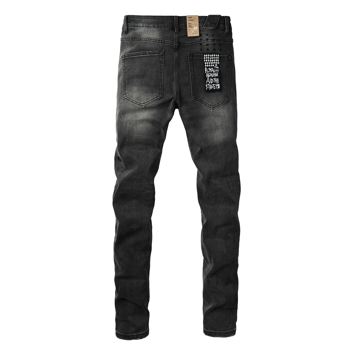 Jeans Ksubi – Negro Desgastado con Logo