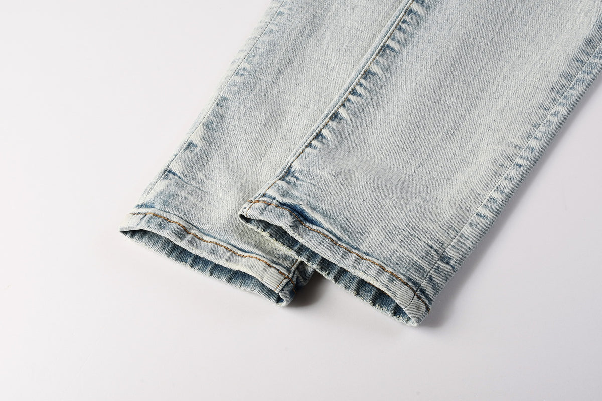 Jeans Purple Brand – Lavado Claro con Roturas