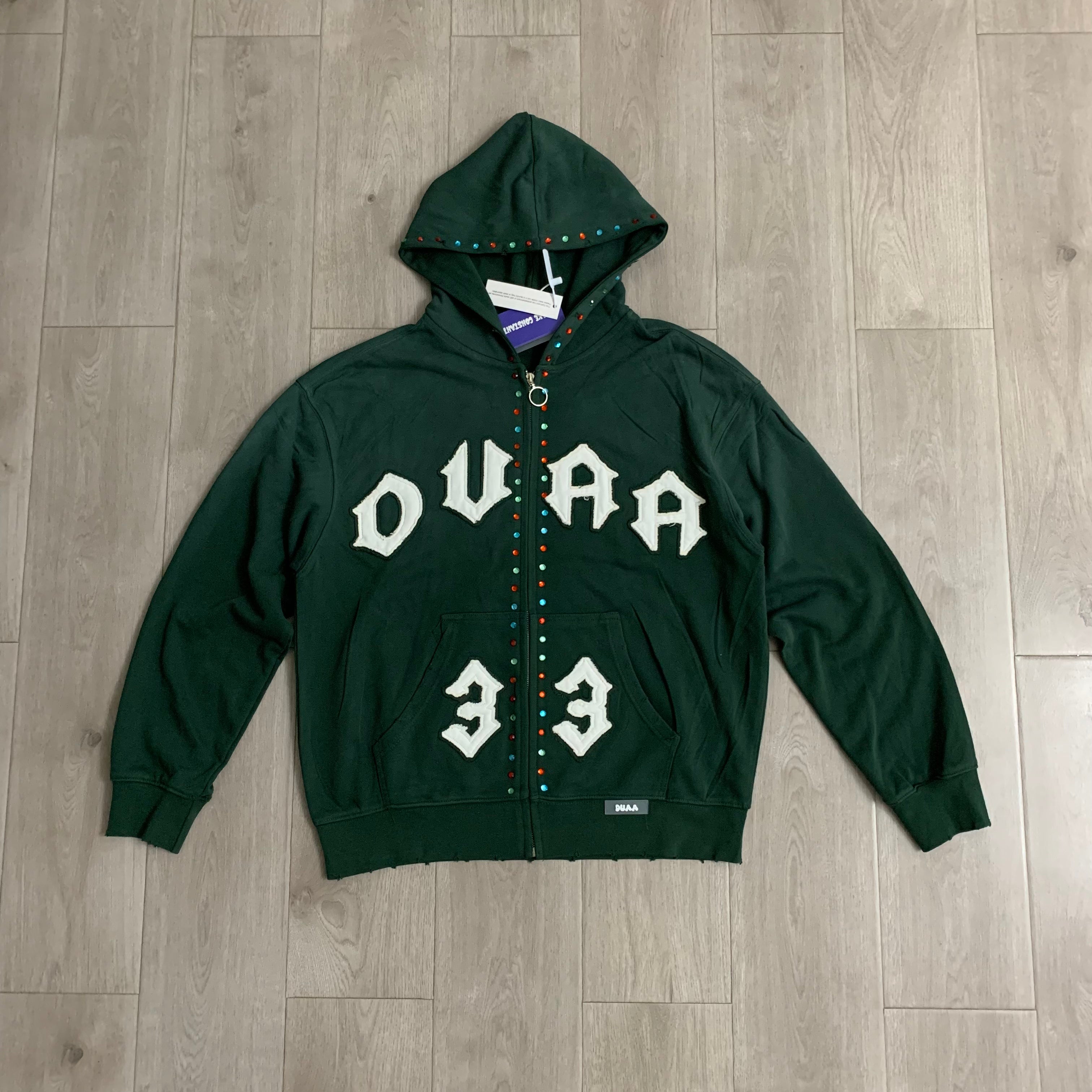 Sudaderas con capucha y cierre completo "DUAA 33" con detalles de tachuelas