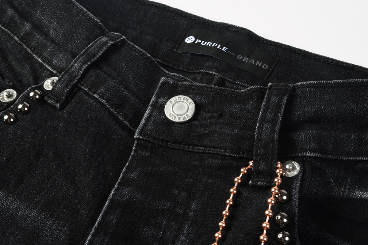Jeans Negro Desgastado – Detalles en Pedrería