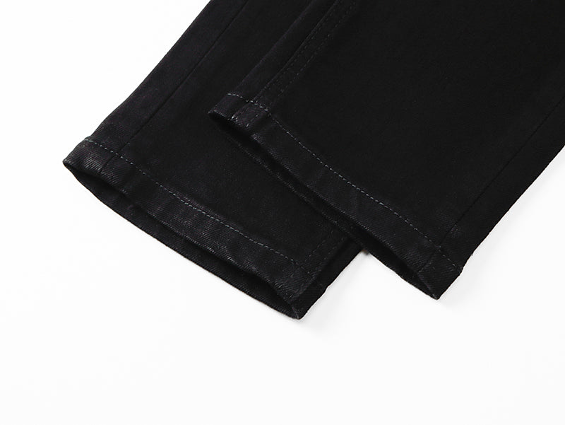 Jeans Valabasas – Negro Lavado con Remiendos