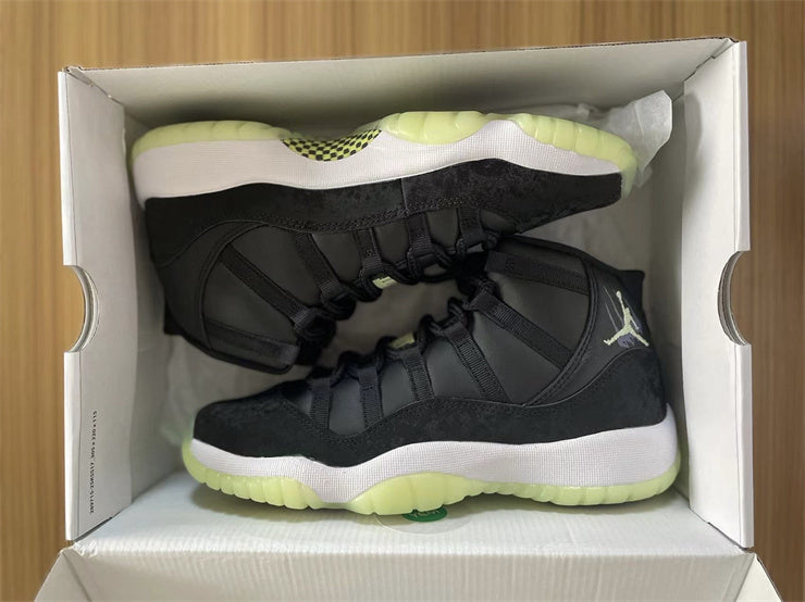 Jordan 11 Retro "Black Green Glow"