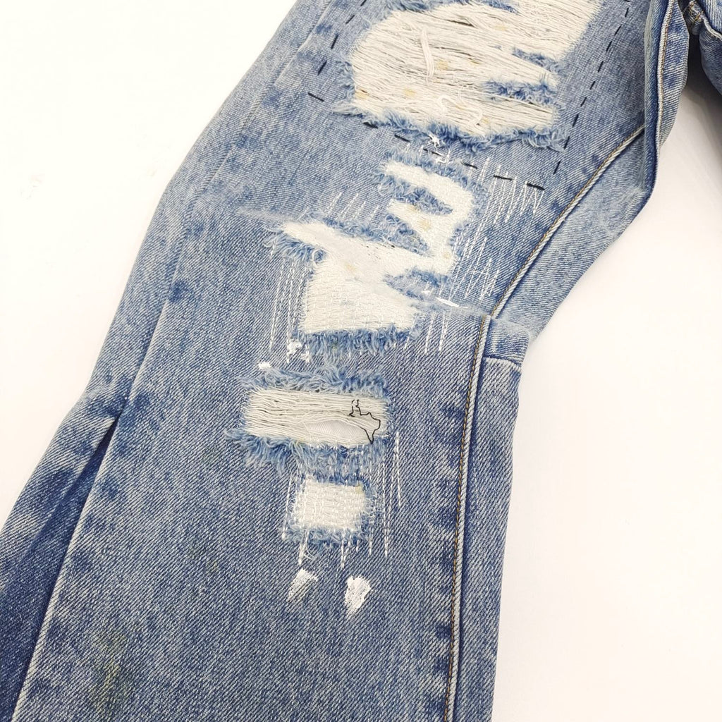 Jeans Gallery Dept. – Art Dept. Flare con Desgaste y Salpicaduras