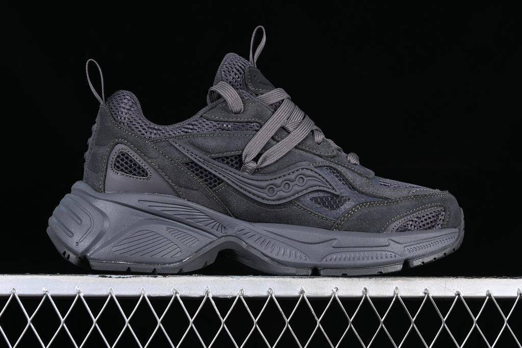 Zapatillas estilo retro chunky gris oscuro / Zapatillas deportivas diseño técnico