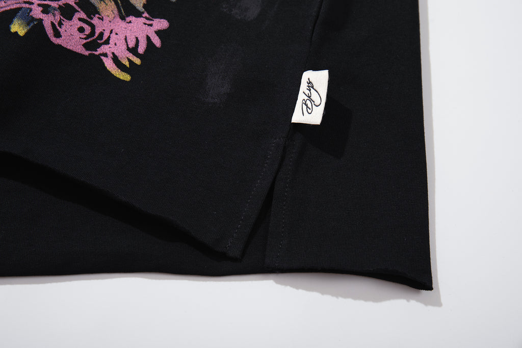 Camiseta Corta Urbana BKYS "Disaster" - Off-White / Gris Claro