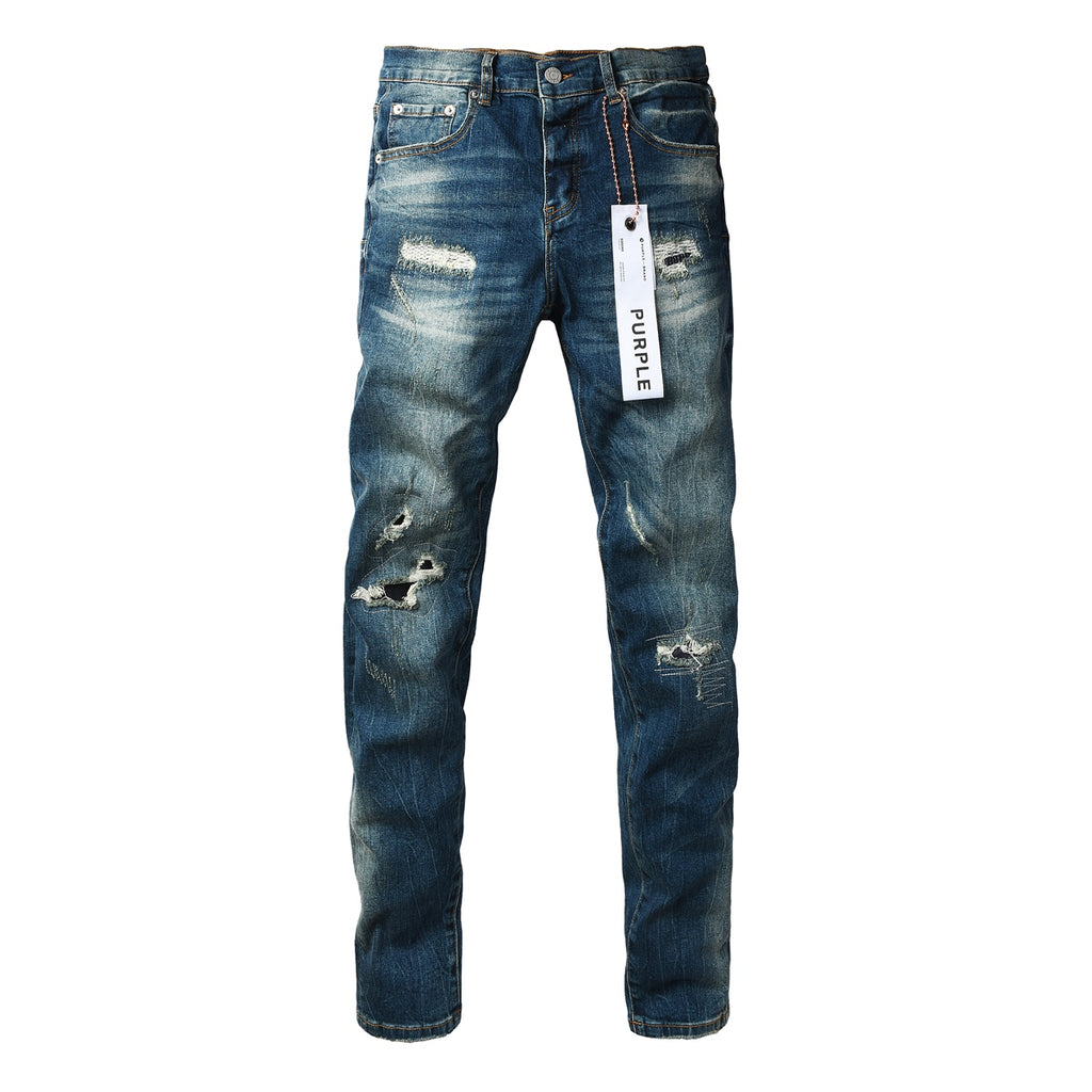 Jeans Purple Brand – Lavado Azul Medio con Roturas