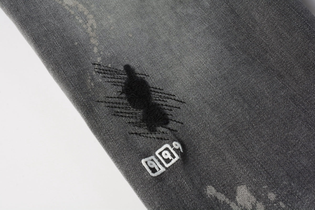 Jeans Ksubi – Lavado Gris con Detalles