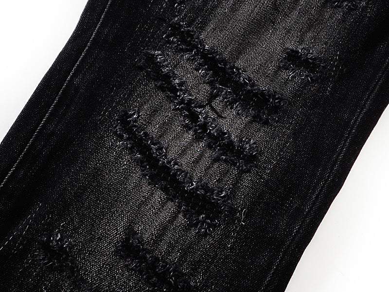 Jeans Valabasas – Lavado Negro con Remiendos