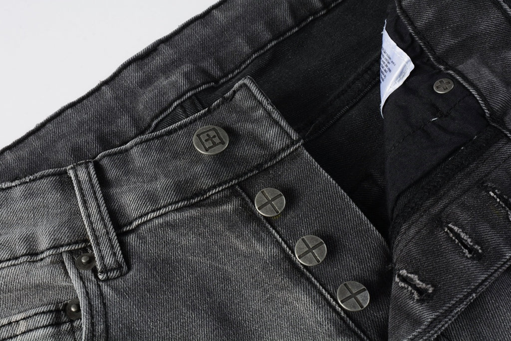 Jeans Ksubi – Lavado Gris con Detalles