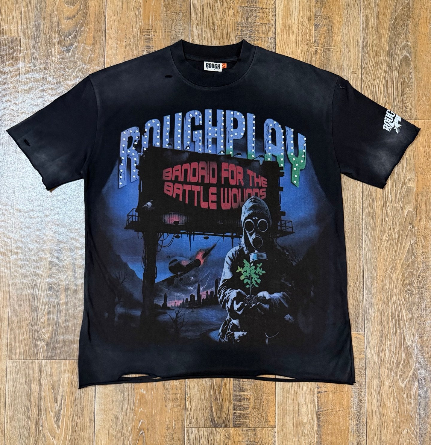 RoughPlay "Bandaid for the Battle Wounds" Cut-Off Tee.