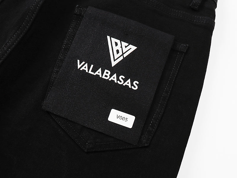 Jeans Valabasas – Negro Lavado con Remiendos