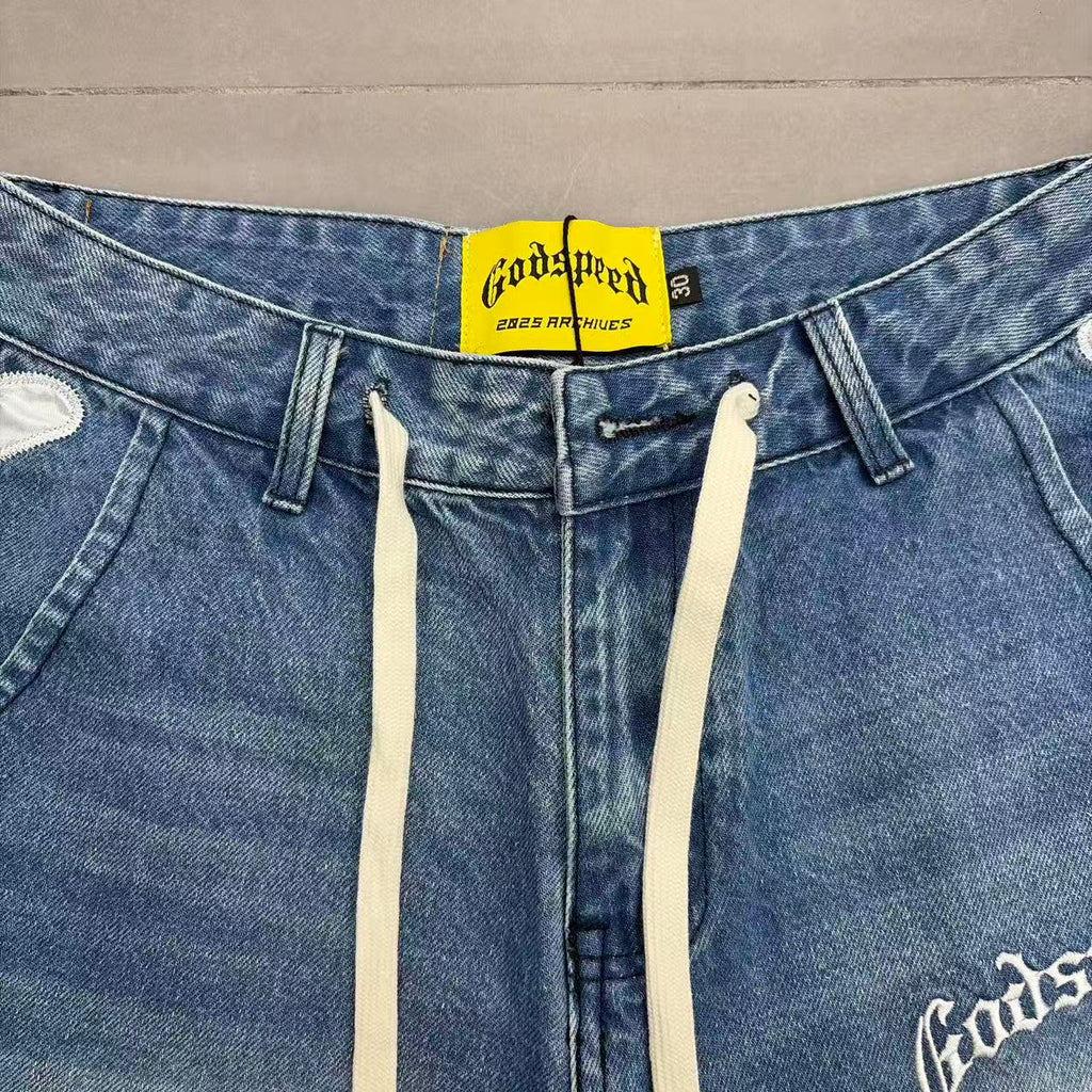 Shorts de Mezclilla Diseño Esquelético
