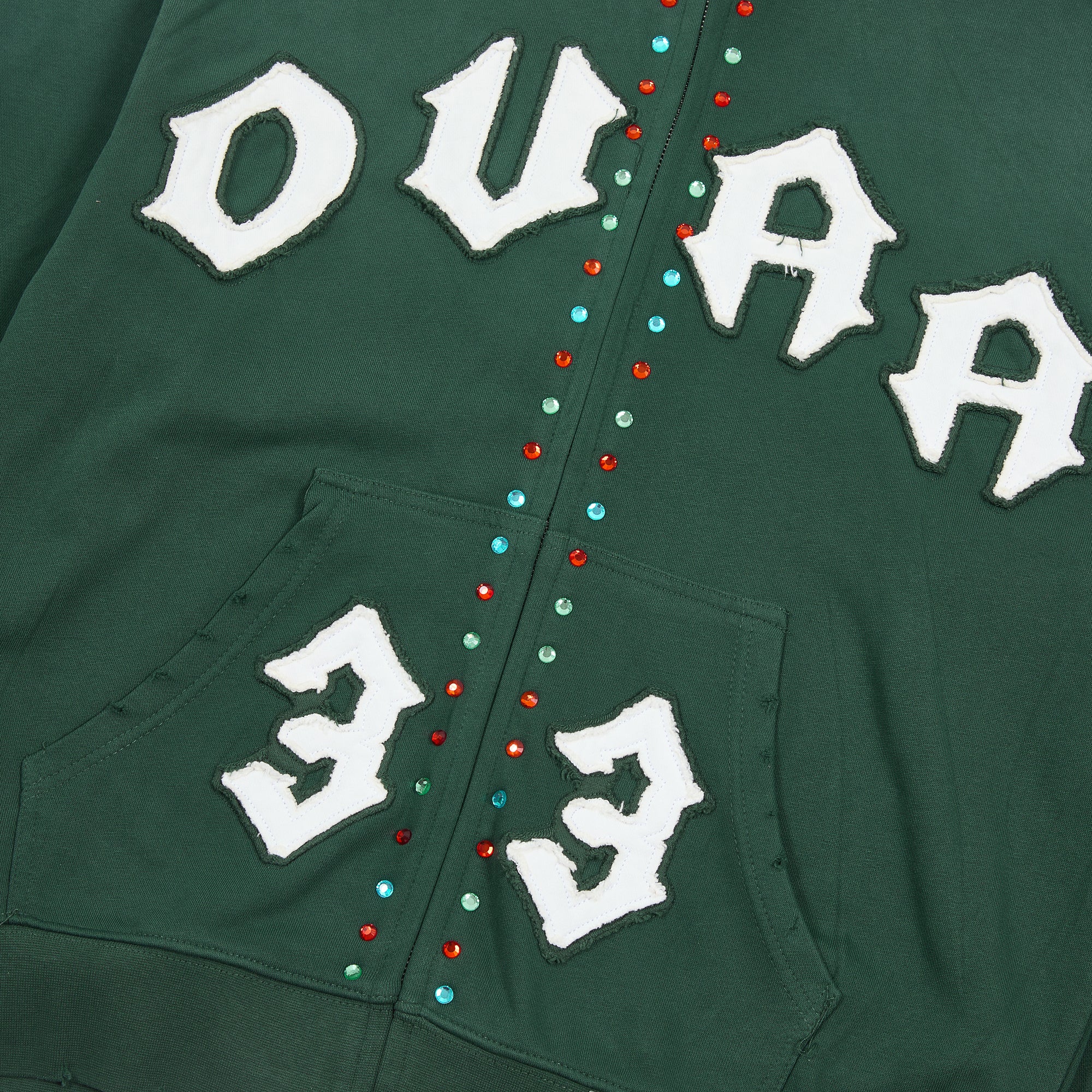 Sudaderas con capucha y cierre completo "DUAA 33" con detalles de tachuelas