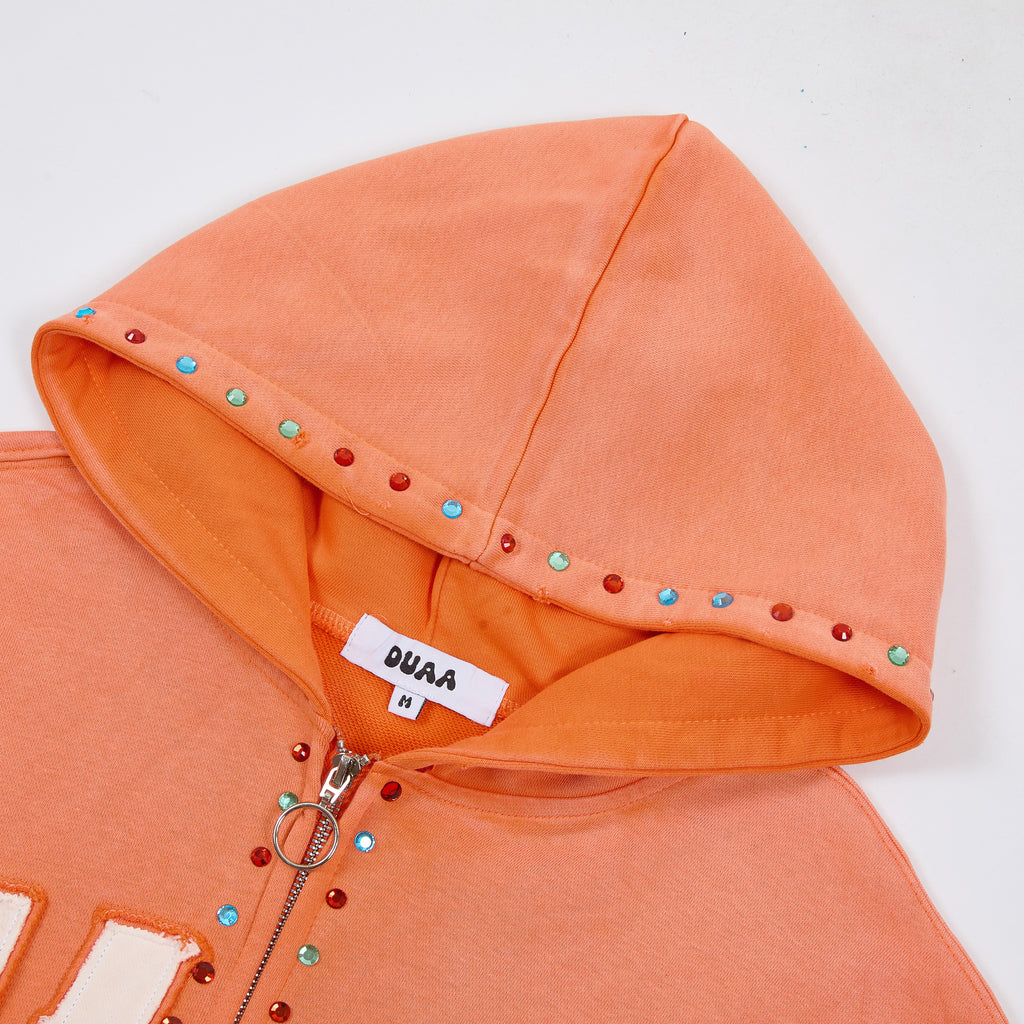 Sudaderas con capucha y cierre completo "DUAA 33" con detalles de tachuelas