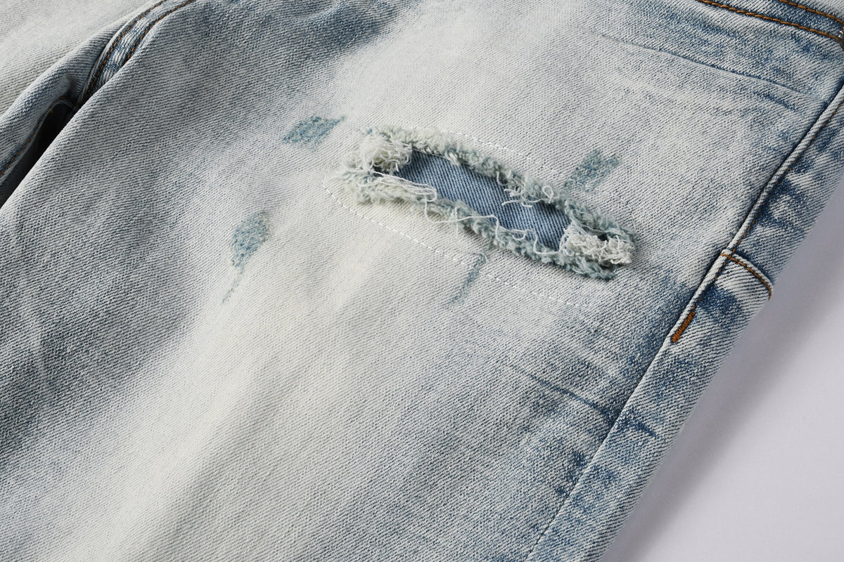 Jeans Purple Brand – Lavado Claro con Roturas