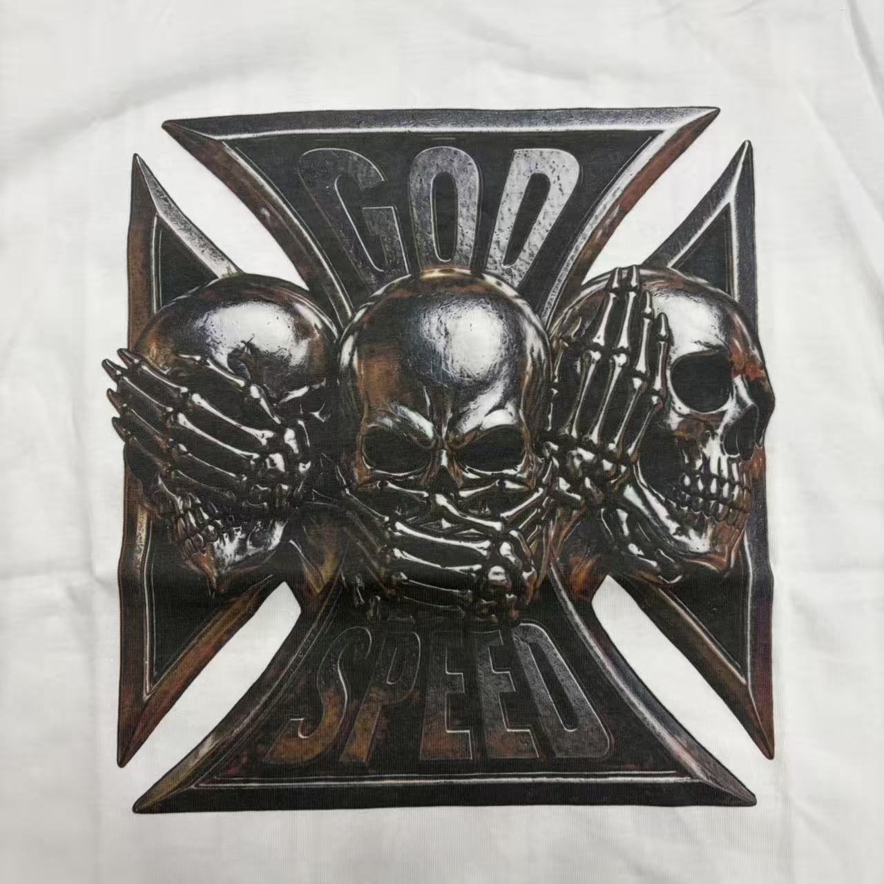 Godspeed Three Skulls Cross T-Shirt